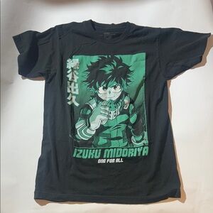 My Hero Academia Izuku Midoriya One For All Black Graphic T-Shirt
